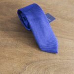 Cravatta a pois fondo blu mod. 002
