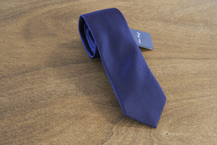 Cravatta a pois fondo blu mod. 004