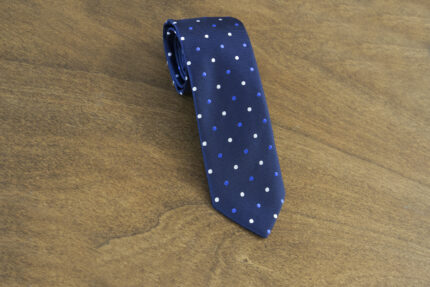 Cravatta a pois fondo blu mod. 106