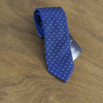 Cravatta a pois fondo blu mod. 130