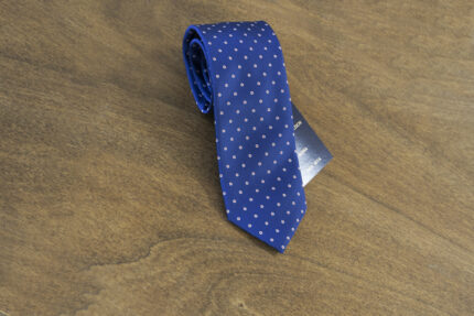 Cravatta a pois fondo blu mod. 130