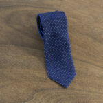 Cravatta a pois fondo blu mod. 135