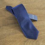 Cravatta a pois fondo blu mod. 014