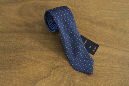 Cravatta a pois fondo blu mod. 171