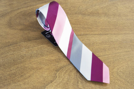 Cravatta a righe fondo rosa mod. 292