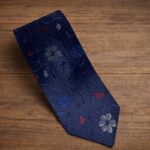 Cravatta Fantasia a Fiori Blu 380
