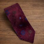 Cravatta Fantasia a Fiori Bordeaux 384