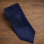 Cravatta Fantasia Cashmere Blu su Blu 385