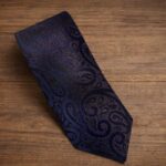 Cravatta Fantasia Cashmere Marrone e Blu 386