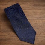 Cravatta Fantasia Cashmere Grigio e Blu 389