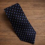 Cravatta Fantasia Celeste e Marrone 408