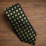 Cravatta Fantasia Giallo e Blu 416