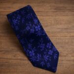Cravatta Fantasia a Fiori Blu e Viola 419