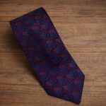 Cravatta Fantasia Bordeaux e Blu 432