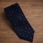 Cravatta Fantasia Cashmere Blu e Marrone 440