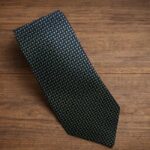 Cravatta a Micro Pois Blu e Verde 458