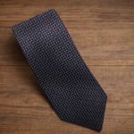 Cravatta a Micro Pois Bordeaux e Celesti 460